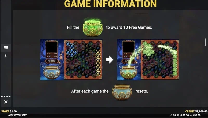 Any Witch Way – fylld kittel och Free Games startar